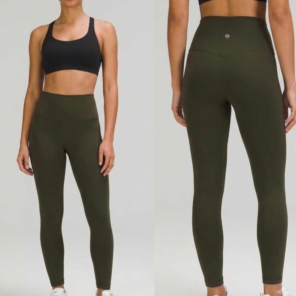 Lululemon Align High-Rise Pant 25" Size‎ 8 Dark Olive Green Nulu Yoga Leggings